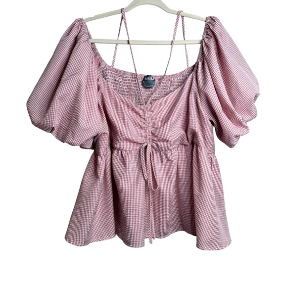 ARULA Tops - ARULA Pink Gingham Blouse